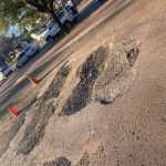 Before Image of Red Asphalt Patch Repairs in Guildford, WA