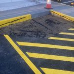 During Image of Asphalt Ramp Installation at KFC, Perth Airport